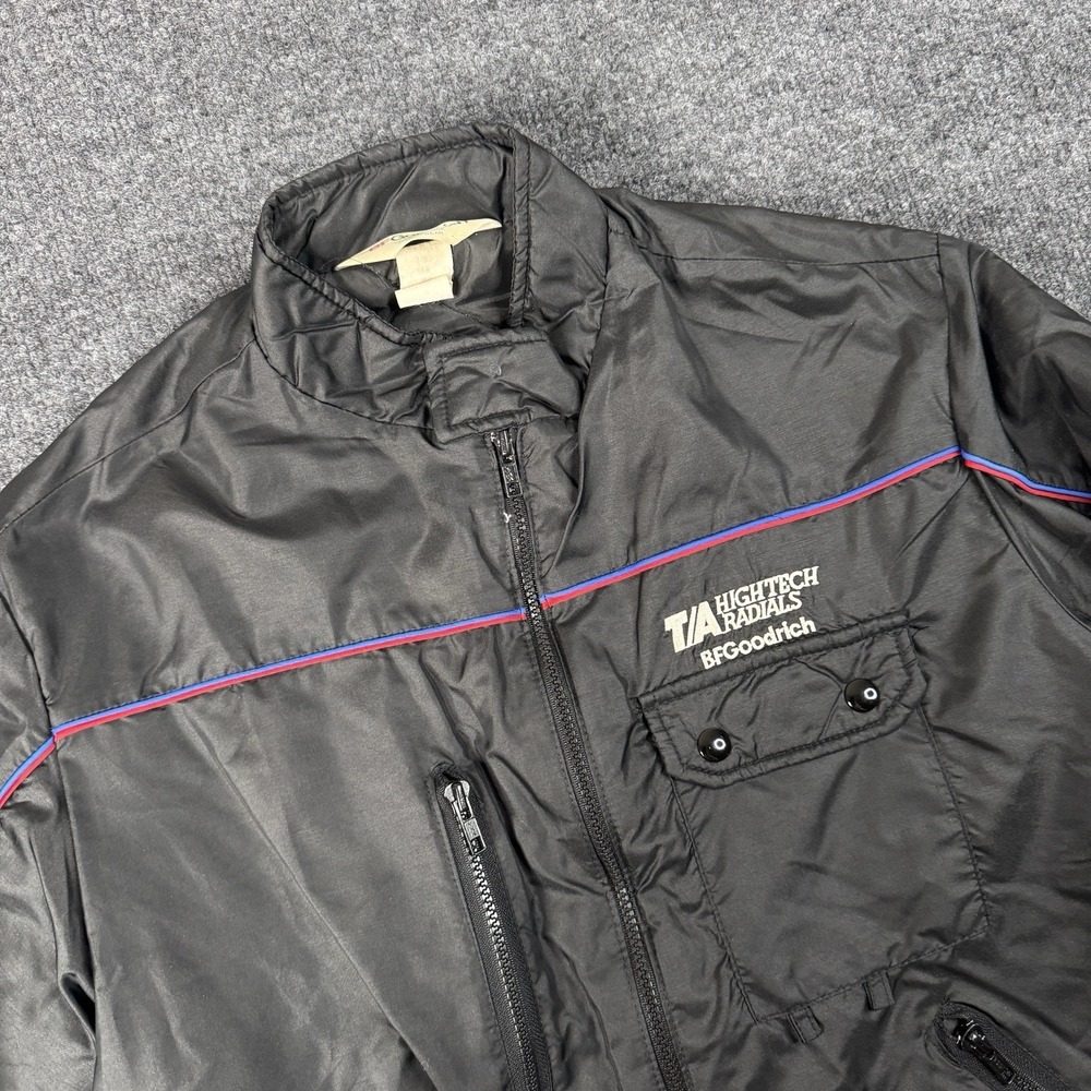 Vintage BF Goodrich Jacket Nascar Racing Tires Racer Coat Mens Medium Black EUC